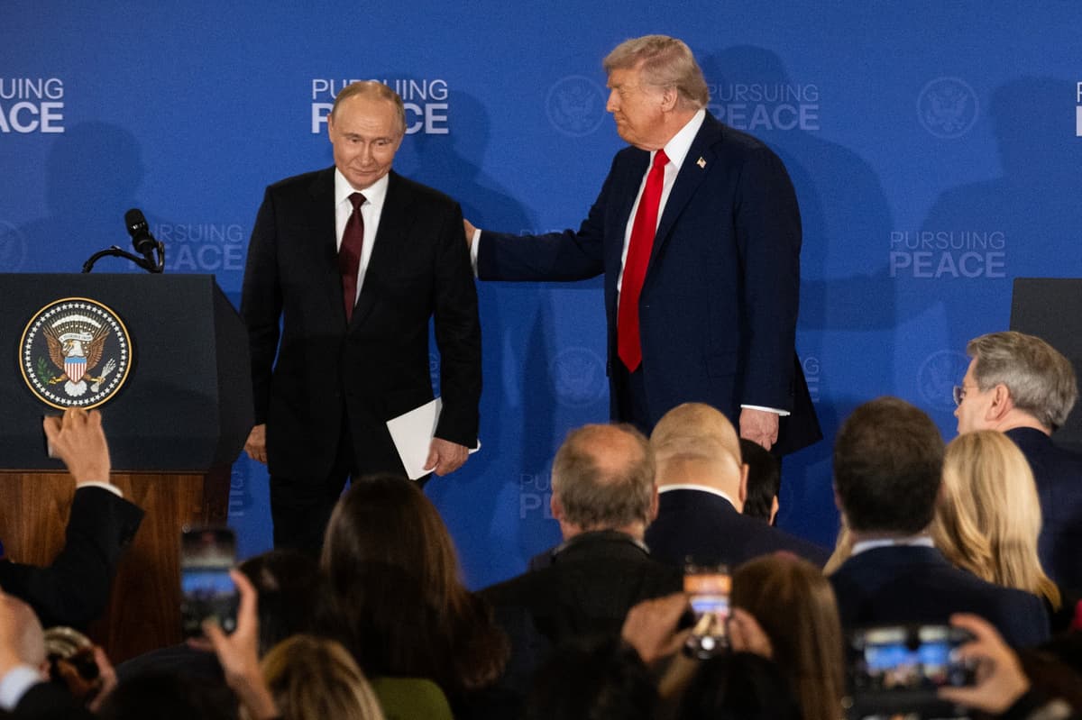 Vladimir Putin a Donald Trump v Anchorage na Aljaške. Foto: TNS/ABACA / Abaca Press / Profimedia