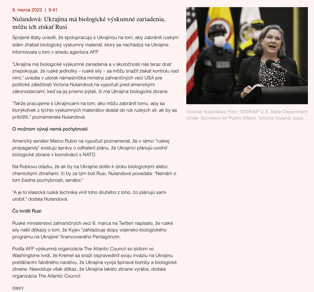 Text od TASR, ktorý prebral denník Štandard a link naň, uverejnený fb stránkou Informácie bez cenzúry, nahlásili úradníci. Reprofoto Marker