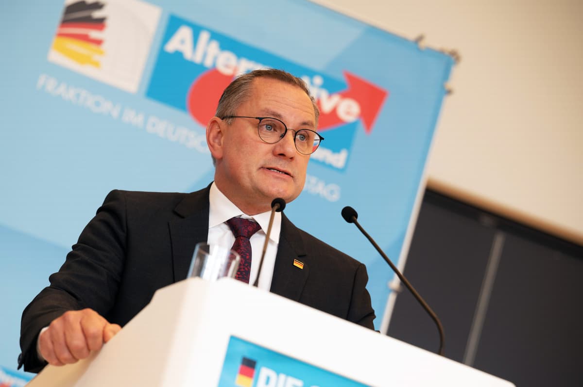 Na archívnej snímke zo 4. novembra 2025 spolupredseda Alternatívy pre Nemecko (AfD) Tino Chrupalla počas vyhlásenia v Berlíne. Foto: TASR/DPA