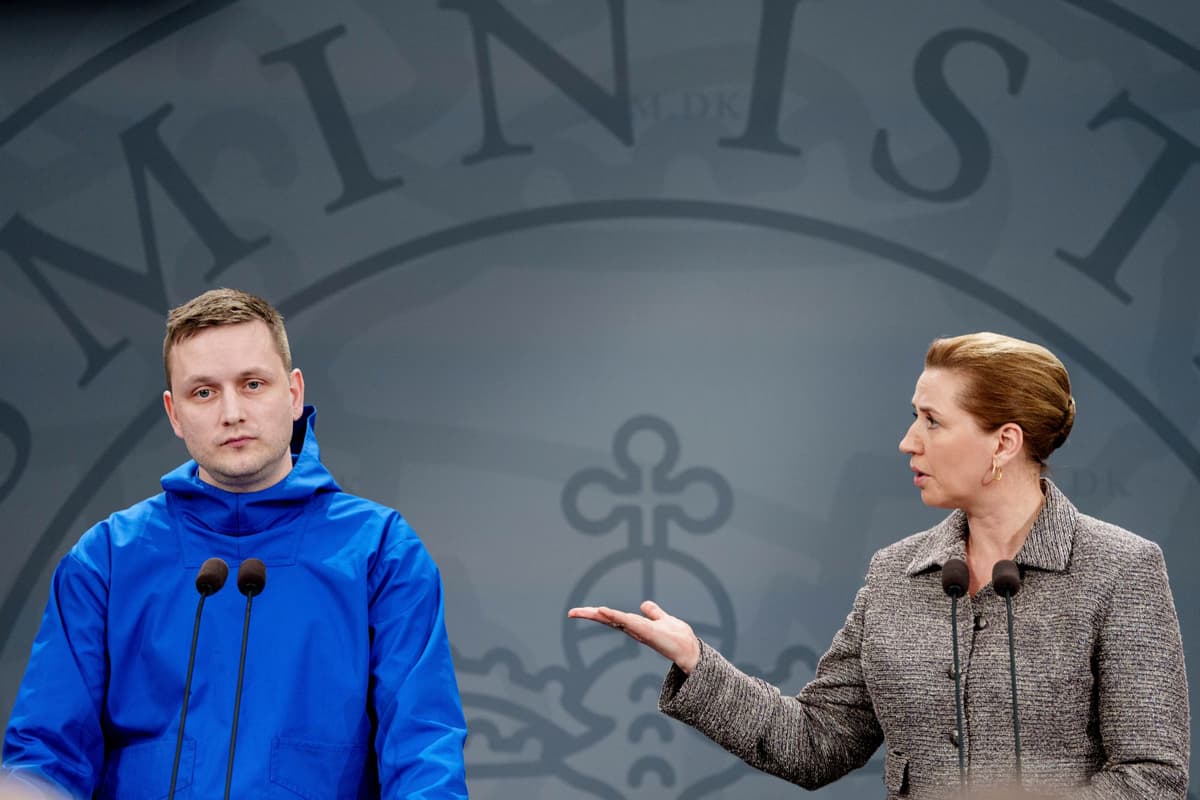 Dánska premiérka Mette Frederiksenová a grónsky premiér Jens-Frederik Nielsen počas vyhlásenia o súčasnej situácii v Kodani v utorok 13. januára 2026. Foto: TASR/AP