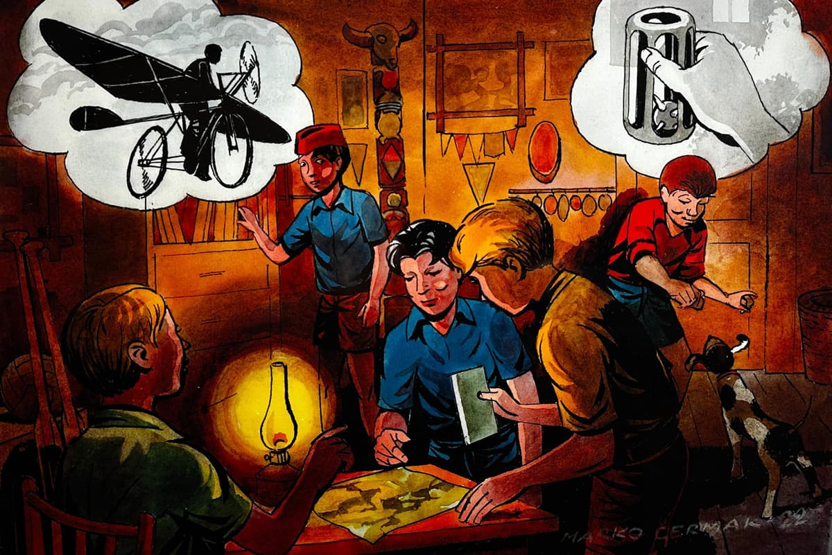 Marko Čermák: Rychlé šípy v klubovni. Reprofoto, archív autora