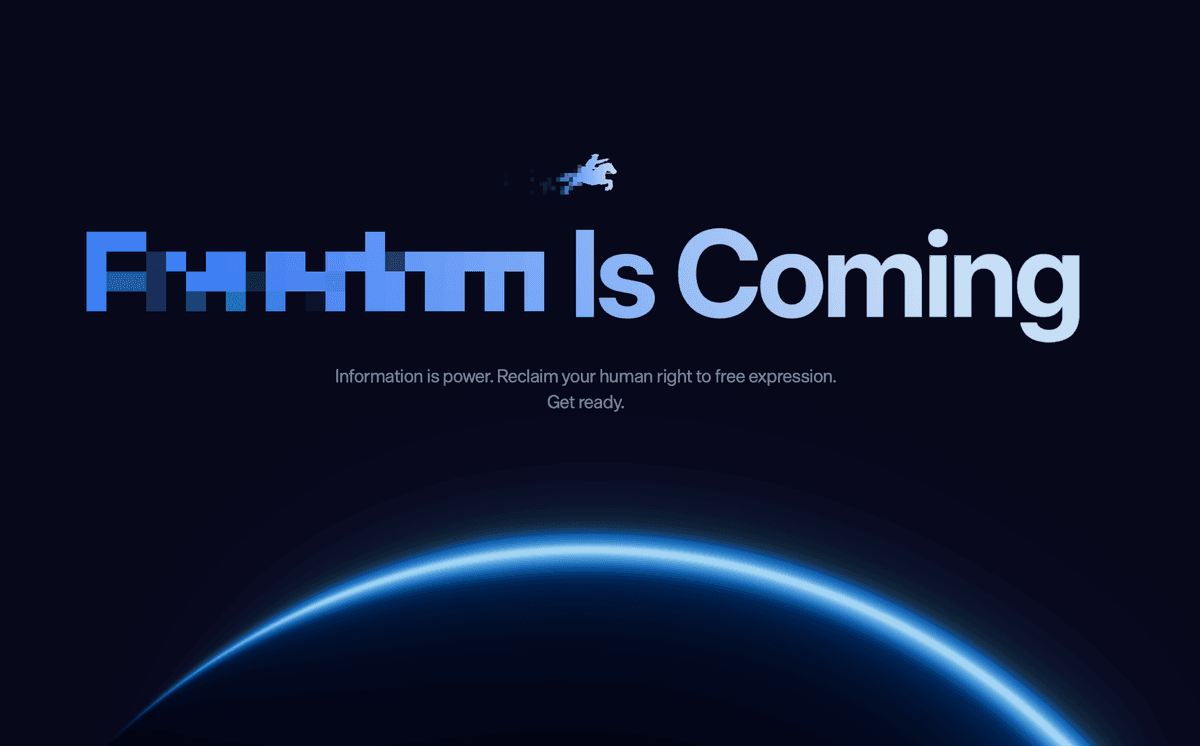 Sloboda prichádza - screenshot z webu Freedom.gov. Reprofoto Marker