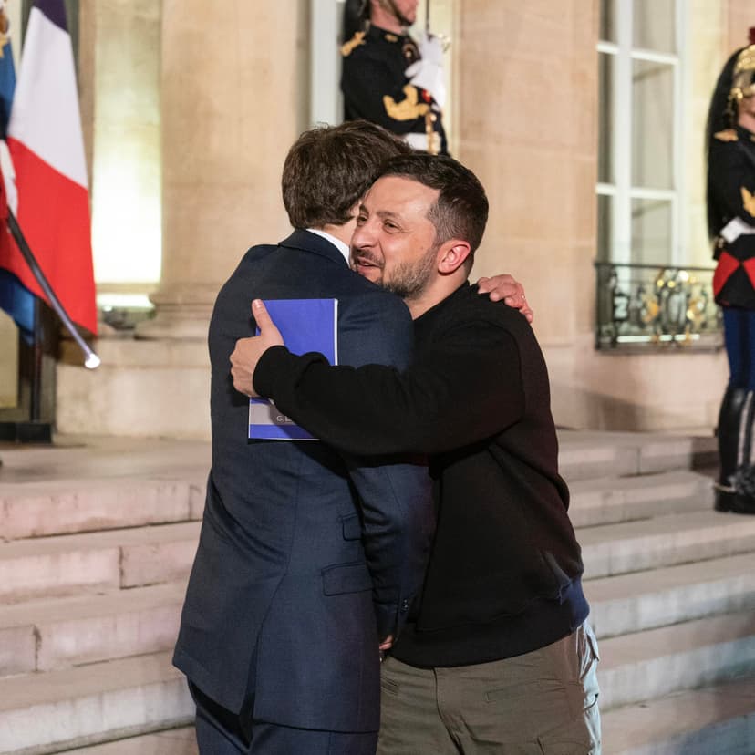 S prezidentom Zelenským. Foto: Macron/FB