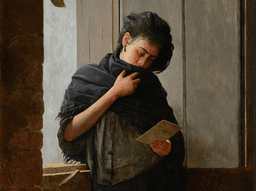 Výrez z obrazu Saudade (1899). Auto: Jose Ferraz de Almeida Juniora. Zdroj: Wikiart.com