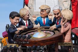 Repliky svetových lídrov na karnevale vo Viareggio. Foto: Bremec/Fotogramma / Zuma Press / Profimedia