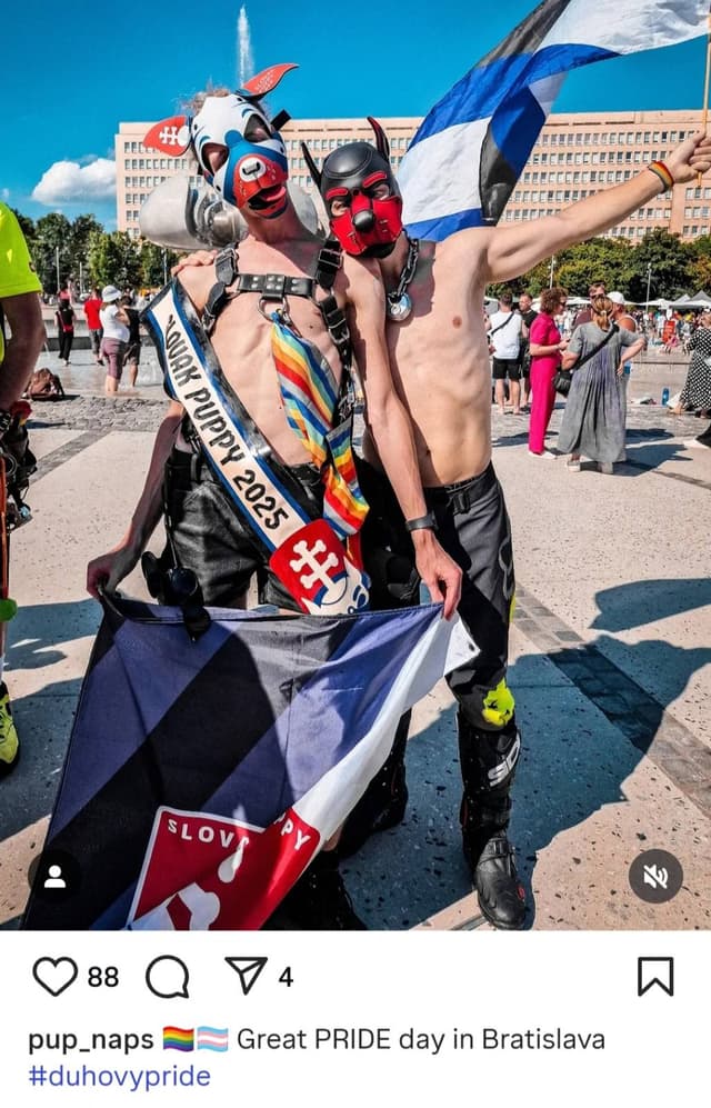 Fetišisti na Dúhovom Pride Bratislava. Reprofoto Instagram