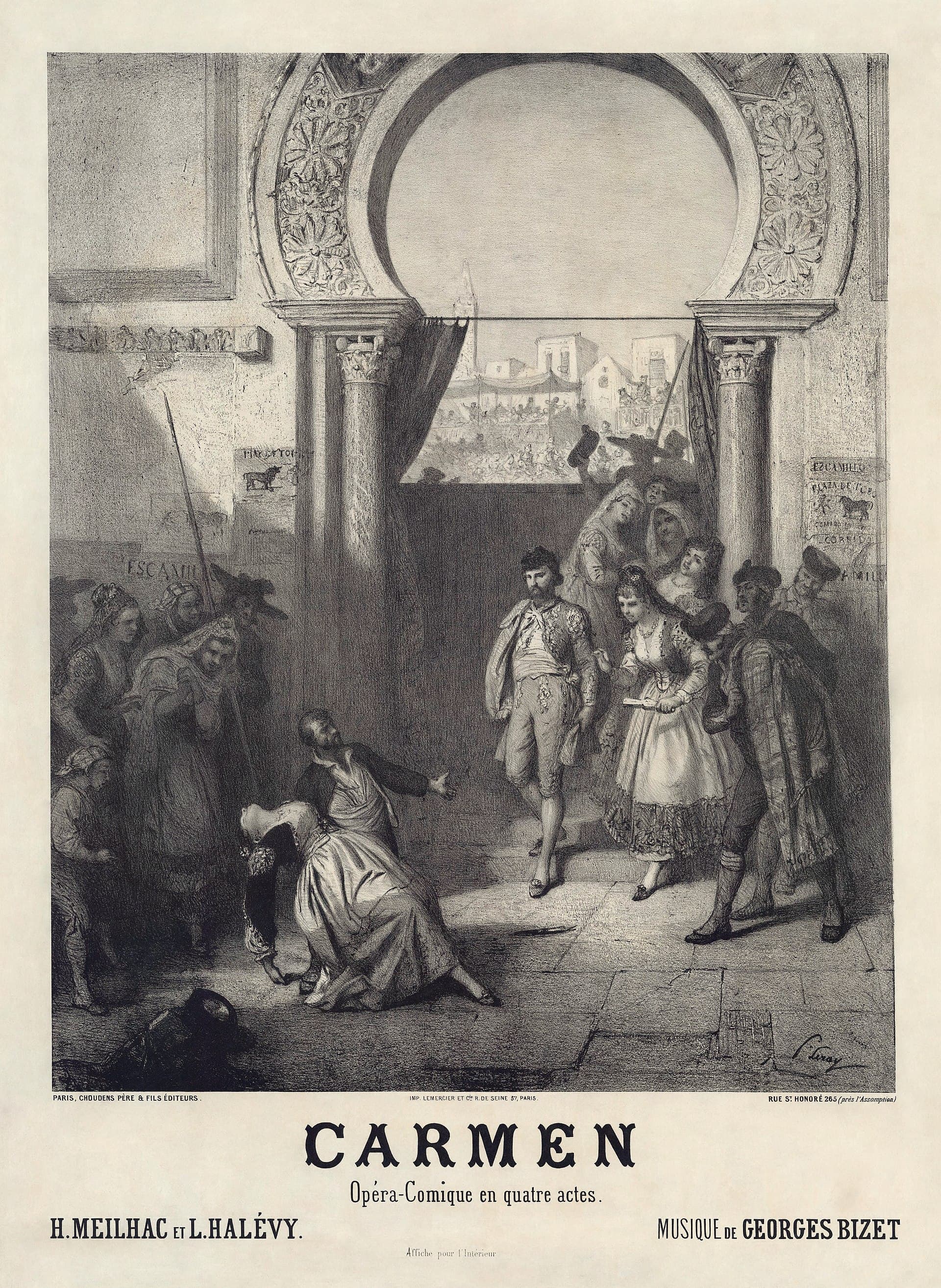 Plagát pozývajúci na premiéru Bizetovej Carmen. Foto: wikimedia