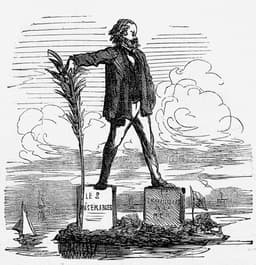 Ostrov Guernsey nemá čo závidieť ostrovu Rodos; aj on má svojho Kolosa. Ilustrácia Victora Huga z roku 1866. Foto: wikimedia