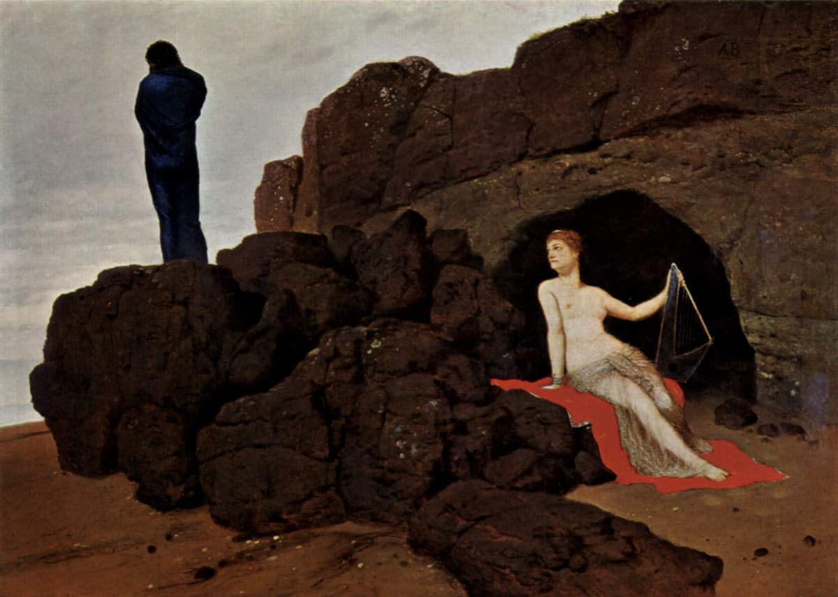 Arnold Böcklin: Odyseus a Kalypsó (1883). Foto: wikimedia