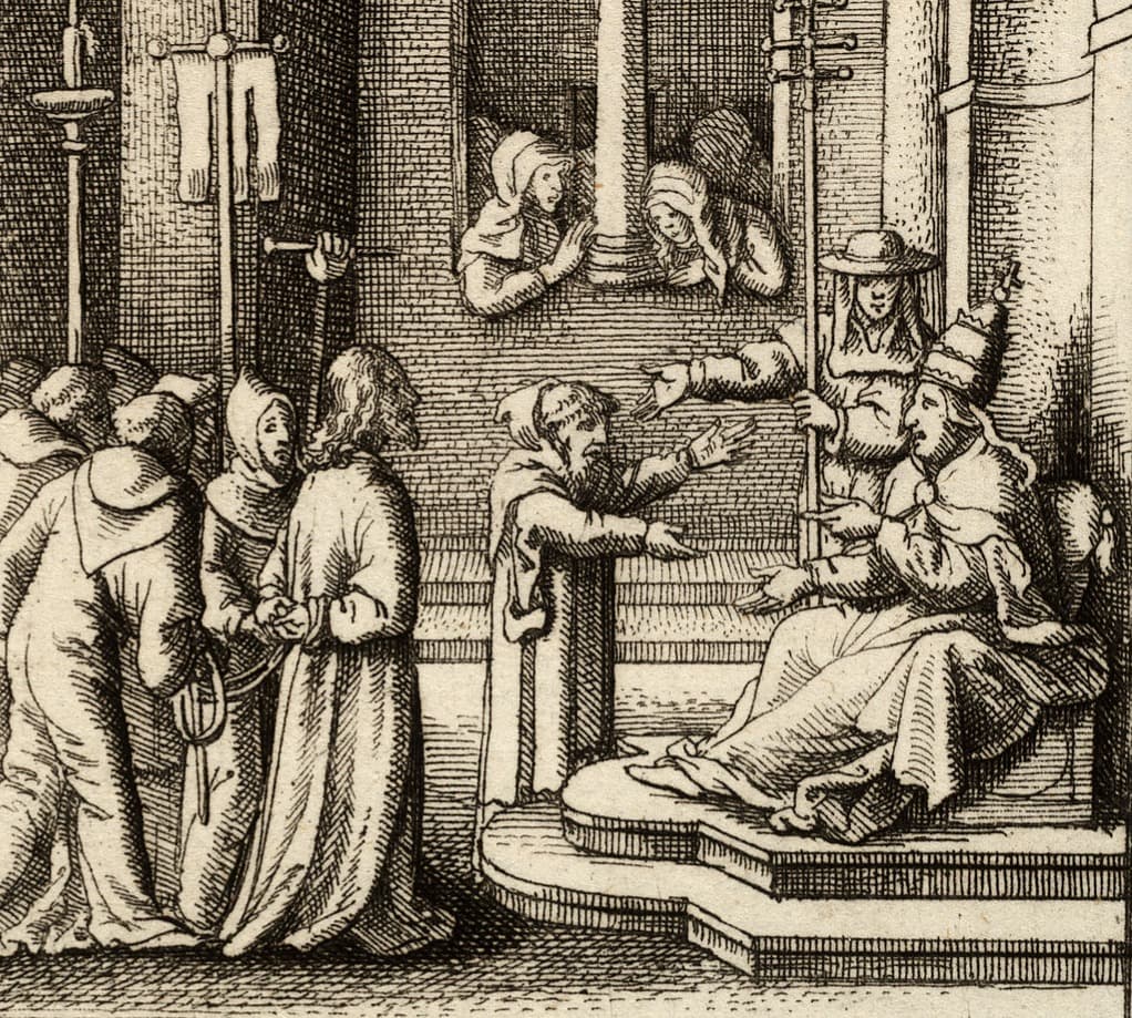 Václav Hollar: Kristus pred Kaifášom. Foto: wikimedia